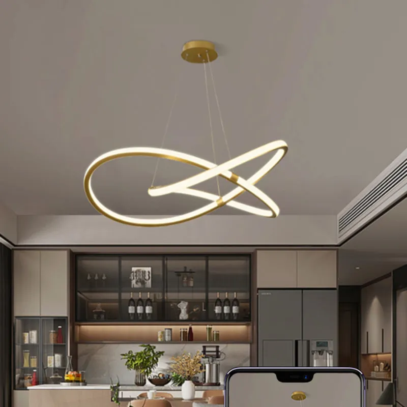 Modern LED Pendant Lamp - Minimalist Twist Design for Living Room Chandelier