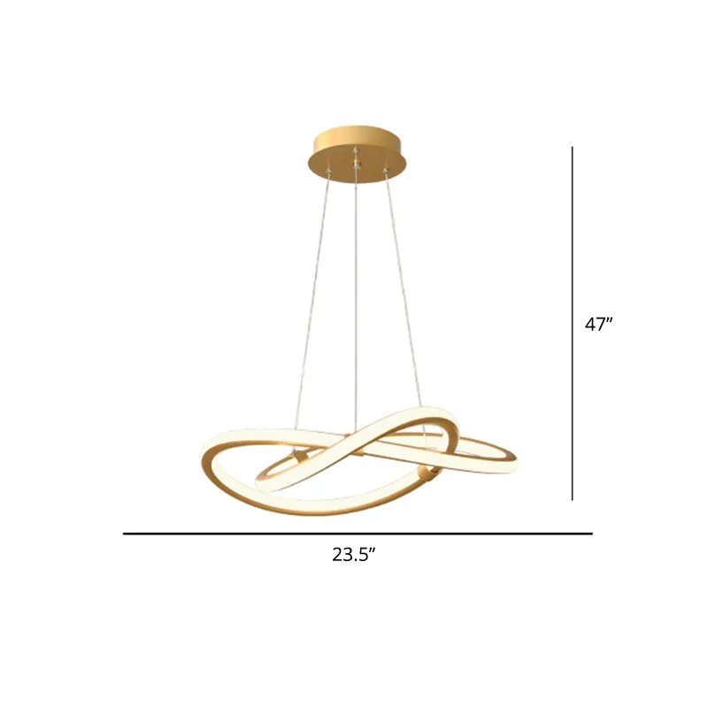 Modern LED Pendant Lamp - Minimalist Twist Design for Living Room Chandelier