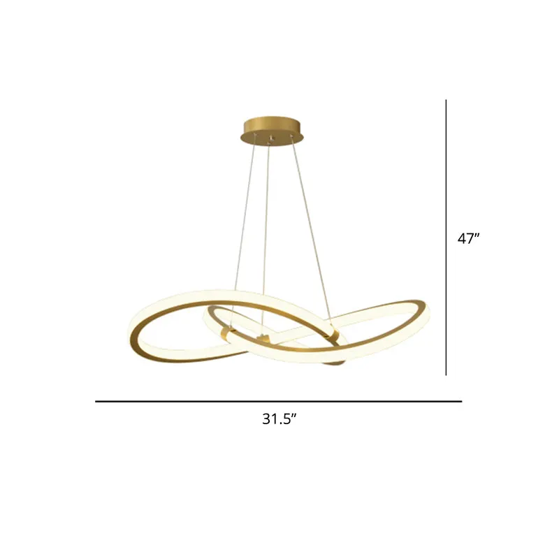 Modern LED Pendant Lamp - Minimalist Twist Design for Living Room Chandelier