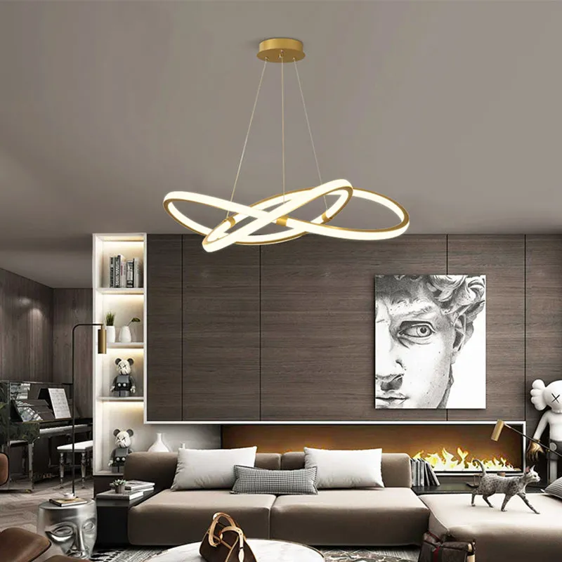 Modern LED Pendant Lamp - Minimalist Twist Design for Living Room Chandelier