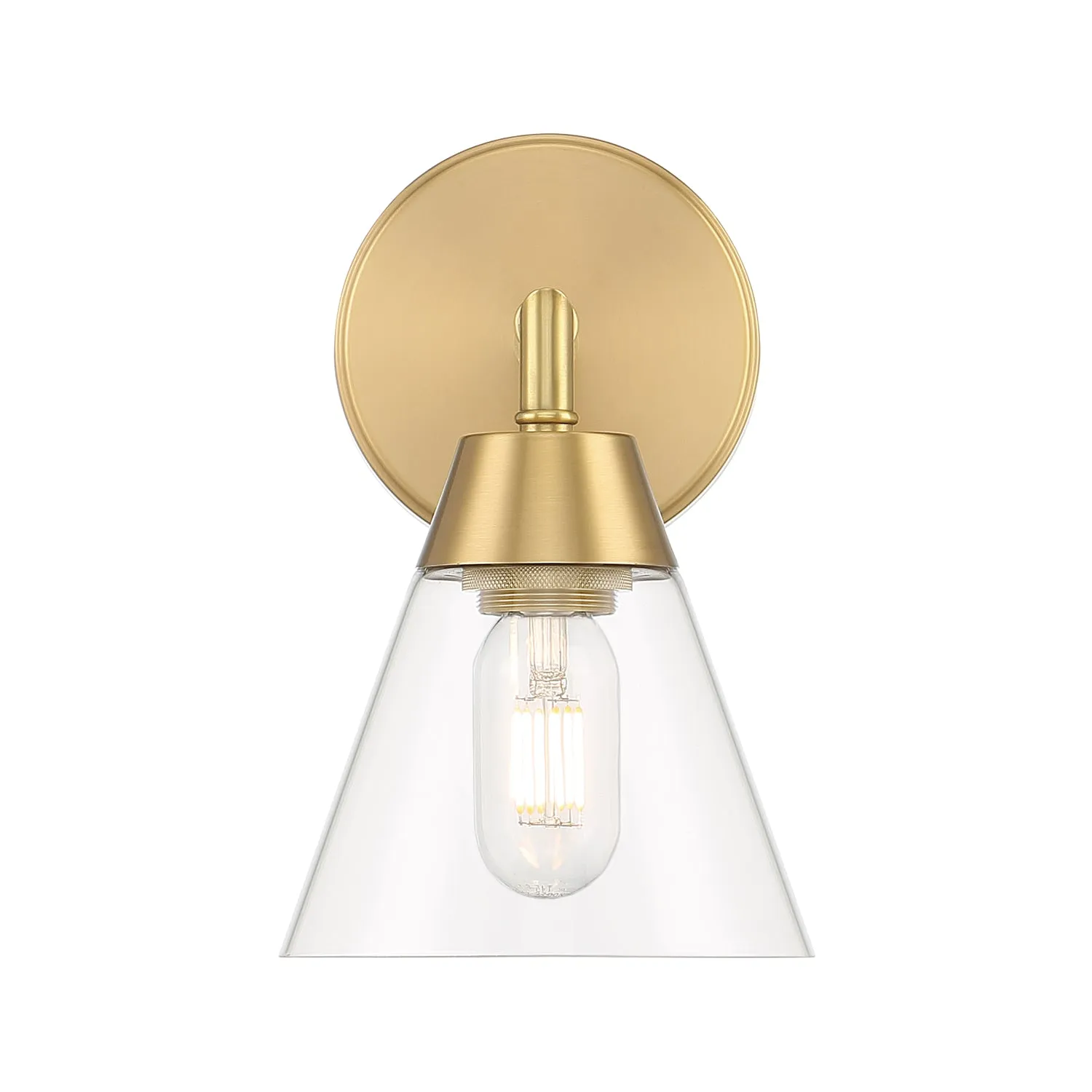 Owen 1-Light Vanity Wall Sconce, Satin Brass