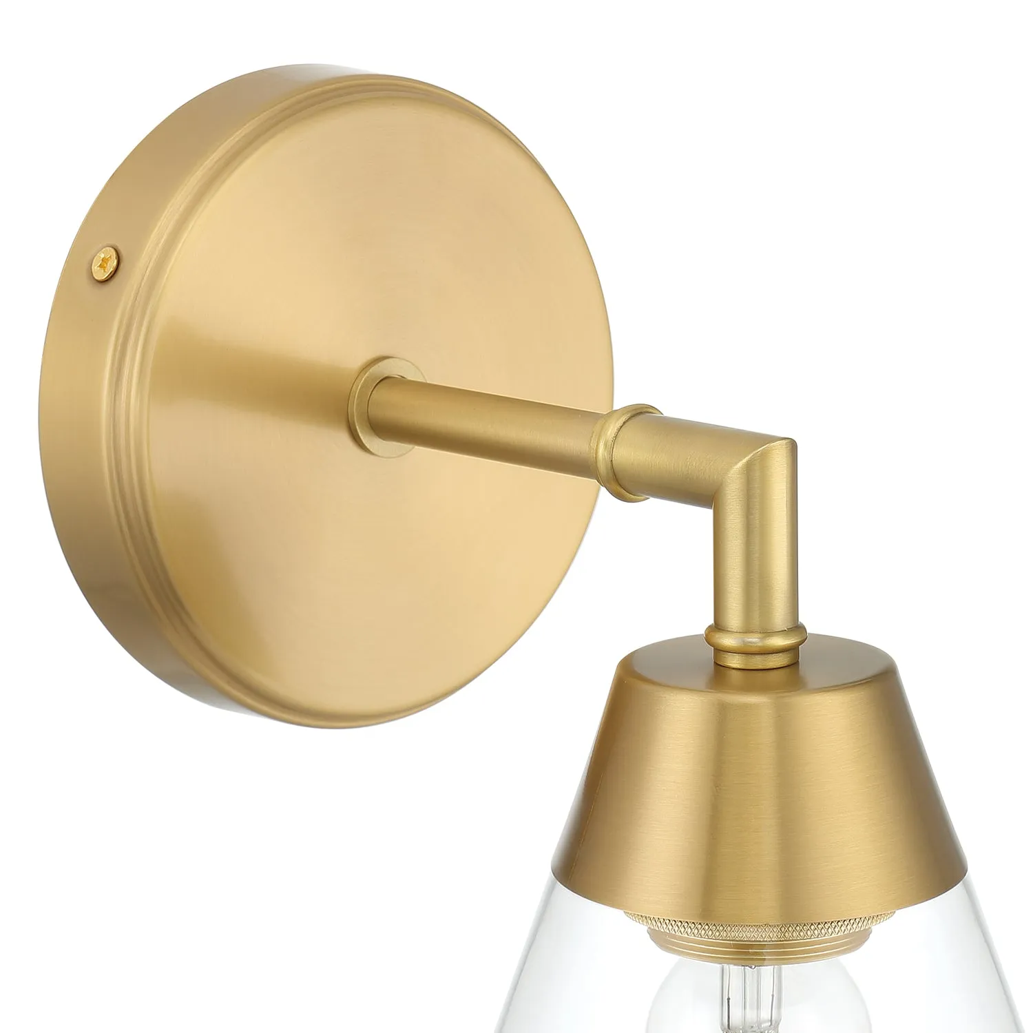 Owen 1-Light Vanity Wall Sconce, Satin Brass