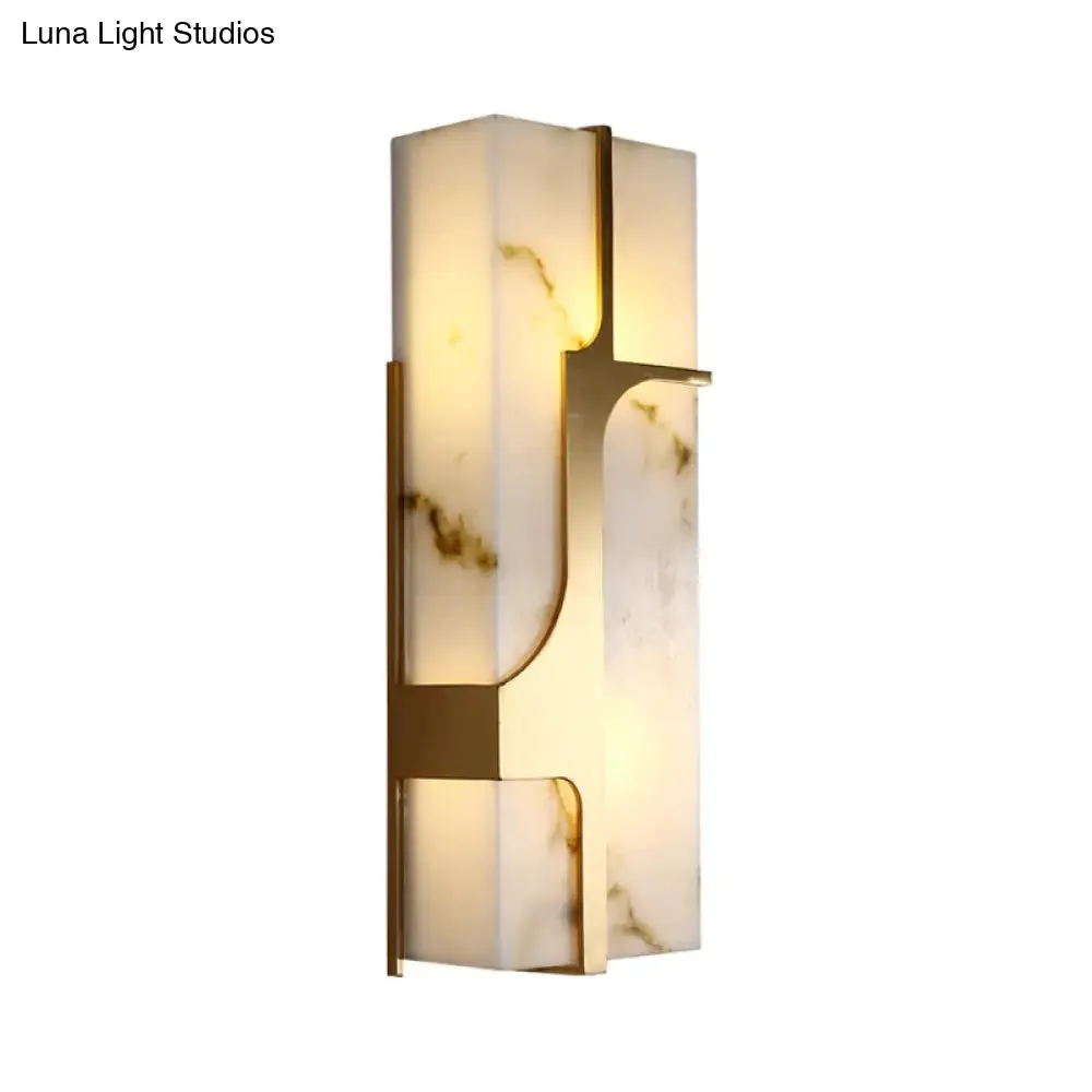 Rectangular Flush Mount Wall Mounted Light with Brass Finish, 2-Head Design, Ideal for Living Room Decor