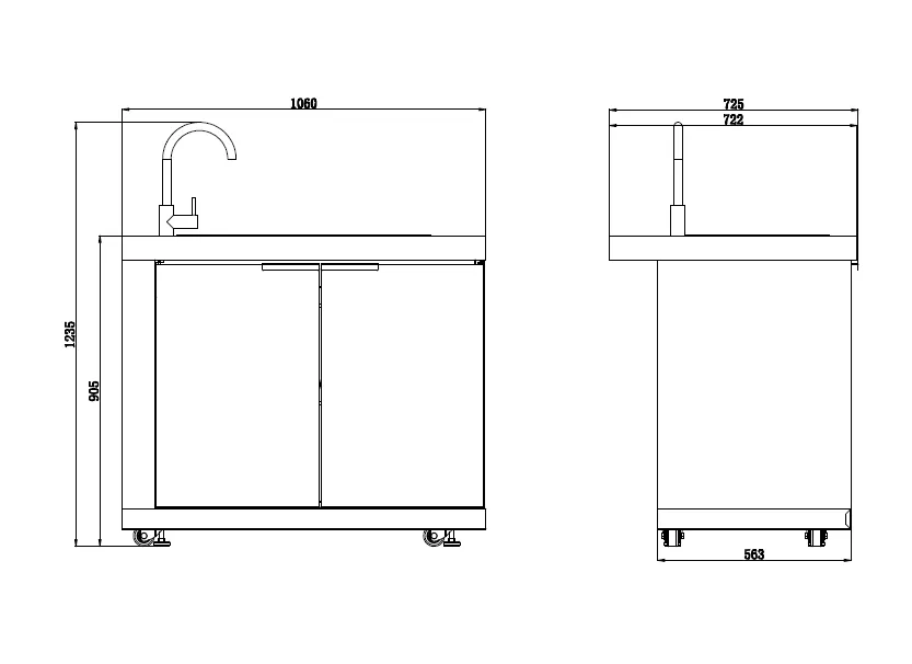 Rockpool Black 6B   21” Kamado Smoker : Designer Outdoor Kitchen BBQ Package Inc Wok Burner, Fridge, Sink, Rotisserie & BBQ Covers