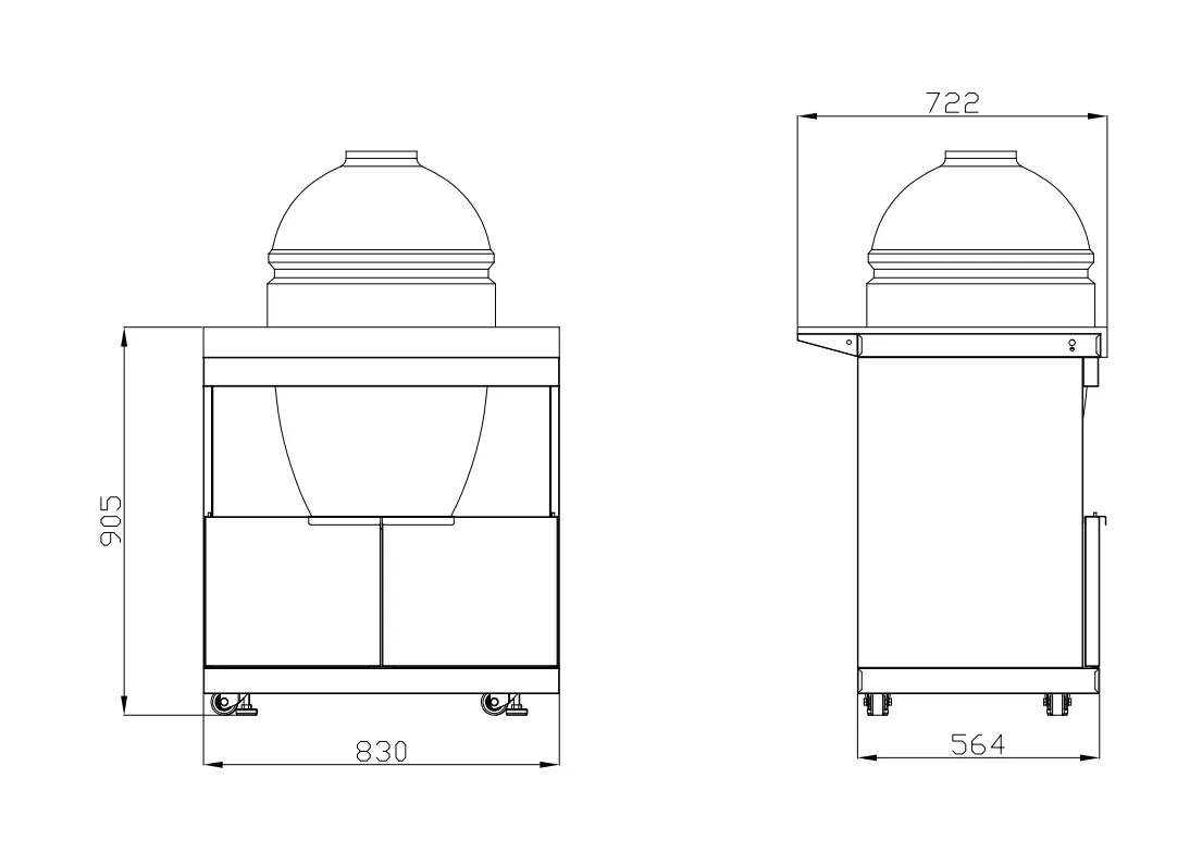 Rockpool White 6B   21” Kamado Smoker : Designer Outdoor Kitchen BBQ Package Inc Wok Burner, Fridge, Sink, Rotisserie & BBQ Covers.