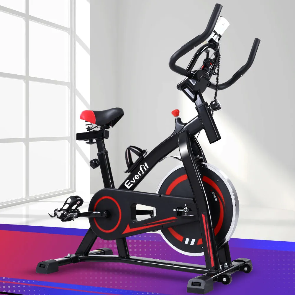 Spin Exercise Bike Flywheel Fitness Commercial Home Workout Gym Machine Bonus Phone Holder Black